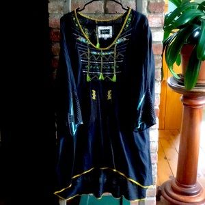 Boys Blk  Embroidered Tunic Dress XL